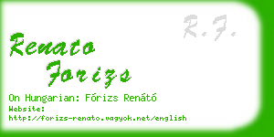renato forizs business card