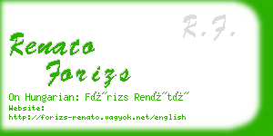 renato forizs business card